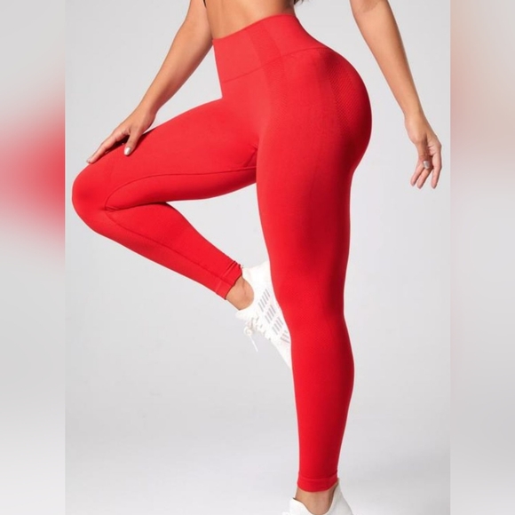Velocity High Waist Sport Leggings - Red - Picture 5 of 5